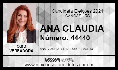 Candidato ANA CLAUDIA 2024 - CANOAS - Eleições