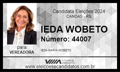 Candidato IEDA WOBETO 2024 - CANOAS - Eleições