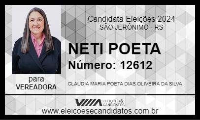 Candidato NETI POETA 2024 - SÃO JERÔNIMO - Eleições