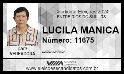 Candidato LUCILA MANICA 2024 - ENTRE RIOS DO SUL - Eleições