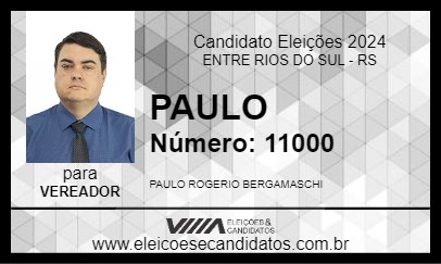 Candidato PAULO 2024 - ENTRE RIOS DO SUL - Eleições