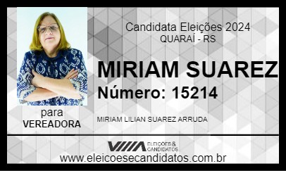 Candidato MIRIAM SUAREZ 2024 - QUARAÍ - Eleições