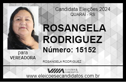 Candidato ROSANGELA RODRIGUEZ 2024 - QUARAÍ - Eleições