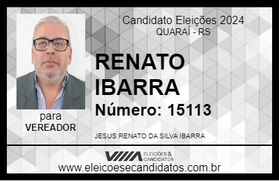 Candidato RENATO IBARRA 2024 - QUARAÍ - Eleições