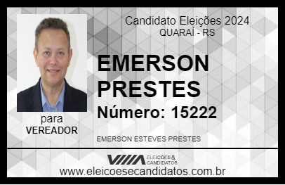 Candidato EMERSON PRESTES 2024 - QUARAÍ - Eleições