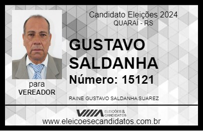 Candidato GUSTAVO SALDANHA 2024 - QUARAÍ - Eleições