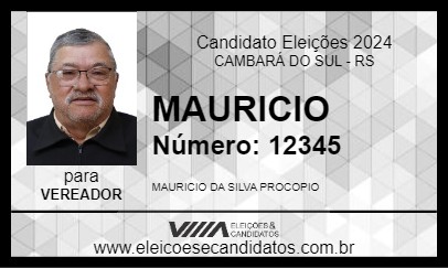 Candidato MAURICIO 2024 - CAMBARÁ DO SUL - Eleições