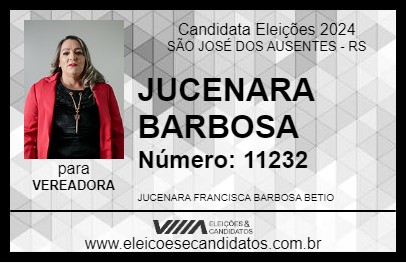 Candidato JUCENARA BARBOSA 2024 - SÃO JOSÉ DOS AUSENTES - Eleições