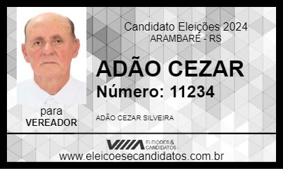 Candidato ADÃO CEZAR 2024 - ARAMBARÉ - Eleições