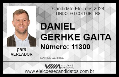 Candidato DANIEL GERHKE GAITA 2024 - LINDOLFO COLLOR - Eleições