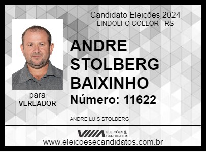 Candidato ANDRE STOLBERG BAIXINHO 2024 - LINDOLFO COLLOR - Eleições