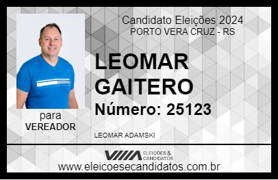 Candidato LEOMAR GAITERO 2024 - PORTO VERA CRUZ - Eleições