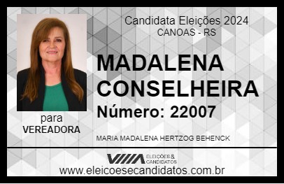 Candidato MADALENA CONSELHEIRA 2024 - CANOAS - Eleições