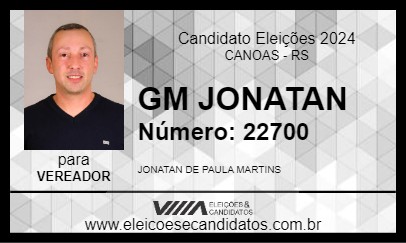 Candidato GM JONATAN 2024 - CANOAS - Eleições