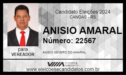 Candidato ANISIO AMARAL 2024 - CANOAS - Eleições