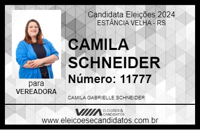 Candidato CAMILA SCHNEIDER 2024 - ESTÂNCIA VELHA - Eleições