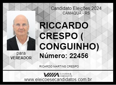 Candidato RICCARDO CRESPO ( CONGUINHO) 2024 - CAMAQUÃ - Eleições