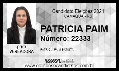 Candidato PATRICIA PAIM 2024 - CAMAQUÃ - Eleições