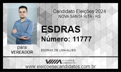 Candidato ESDRAS 2024 - NOVA SANTA RITA - Eleições