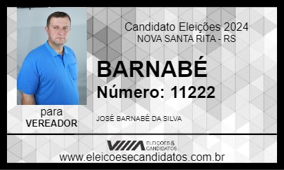 Candidato BARNABÉ 2024 - NOVA SANTA RITA - Eleições