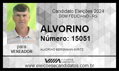 Candidato ALVORINO 2024 - DOM FELICIANO - Eleições