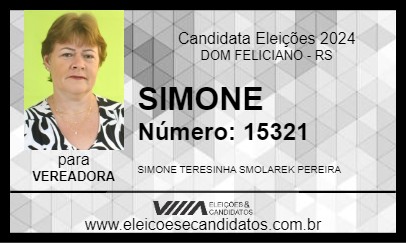 Candidato SIMONE 2024 - DOM FELICIANO - Eleições