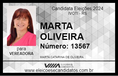 Candidato MARTA OLIVEIRA 2024 - IVOTI - Eleições