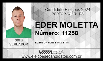 Candidato EDER MOLETTA 2024 - PORTO XAVIER - Eleições