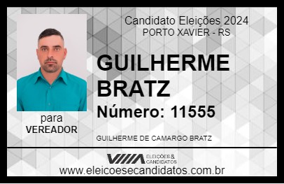 Candidato GUILHERME BRATZ 2024 - PORTO XAVIER - Eleições