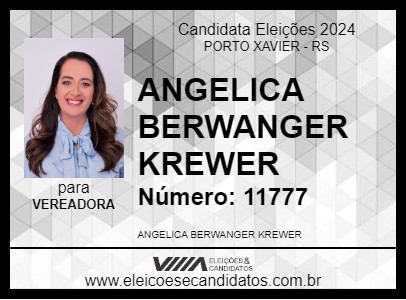 Candidato ANGELICA BERWANGER KREWER 2024 - PORTO XAVIER - Eleições