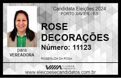 Candidato ROSE DECORAÇÕES 2024 - PORTO XAVIER - Eleições