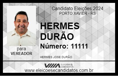 Candidato HERMES DURÃO 2024 - PORTO XAVIER - Eleições