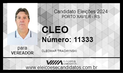 Candidato CLEO 2024 - PORTO XAVIER - Eleições