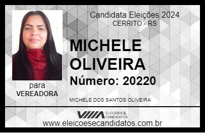 Candidato MICHELE OLIVEIRA 2024 - CERRITO - Eleições