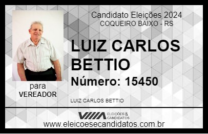 Candidato LUIZ CARLOS BETTIO 2024 - COQUEIRO BAIXO - Eleições