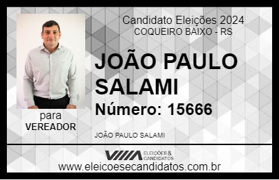 Candidato JOÃO PAULO SALAMI 2024 - COQUEIRO BAIXO - Eleições