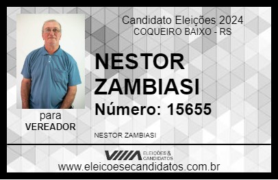 Candidato NESTOR ZAMBIASI 2024 - COQUEIRO BAIXO - Eleições