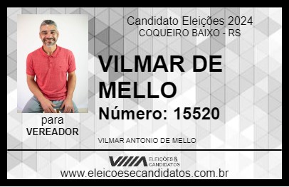 Candidato VILMAR DE MELLO 2024 - COQUEIRO BAIXO - Eleições