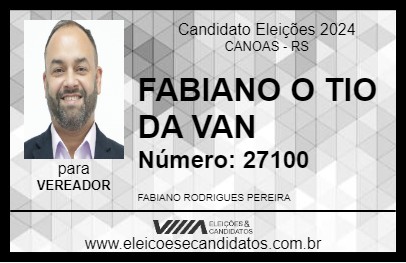 Candidato FABIANO O TIO DA VAN 2024 - CANOAS - Eleições