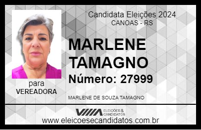 Candidato MARLENE TAMAGNO 2024 - CANOAS - Eleições