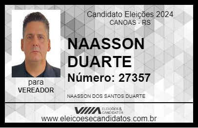 Candidato NAASSON DUARTE 2024 - CANOAS - Eleições