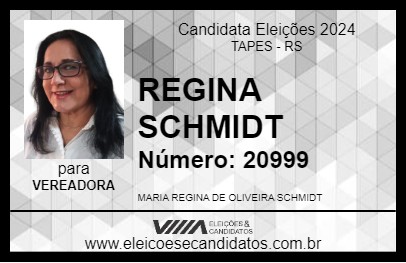 Candidato REGINA SCHMIDT 2024 - TAPES - Eleições