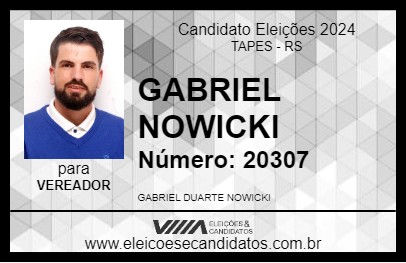 Candidato GABRIEL NOWICKI 2024 - TAPES - Eleições