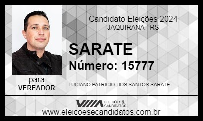 Candidato SARATE 2024 - JAQUIRANA - Eleições