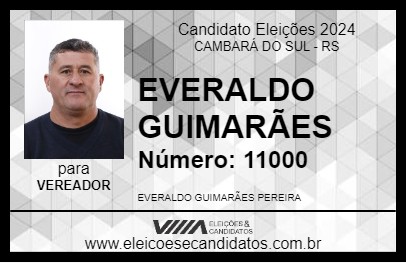 Candidato EVERALDO GUIMARÃES 2024 - CAMBARÁ DO SUL - Eleições