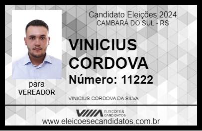 Candidato VINICIUS CORDOVA 2024 - CAMBARÁ DO SUL - Eleições