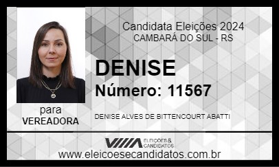 Candidato DENISE 2024 - CAMBARÁ DO SUL - Eleições