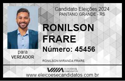 Candidato RONILSON FRARE 2024 - PANTANO GRANDE - Eleições