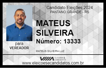 Candidato MATEUS SILVEIRA 2024 - PANTANO GRANDE - Eleições