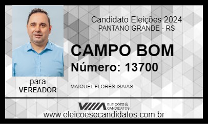 Candidato CAMPO BOM 2024 - PANTANO GRANDE - Eleições